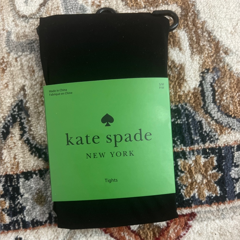 Kate Spade Black Tights with Green Label